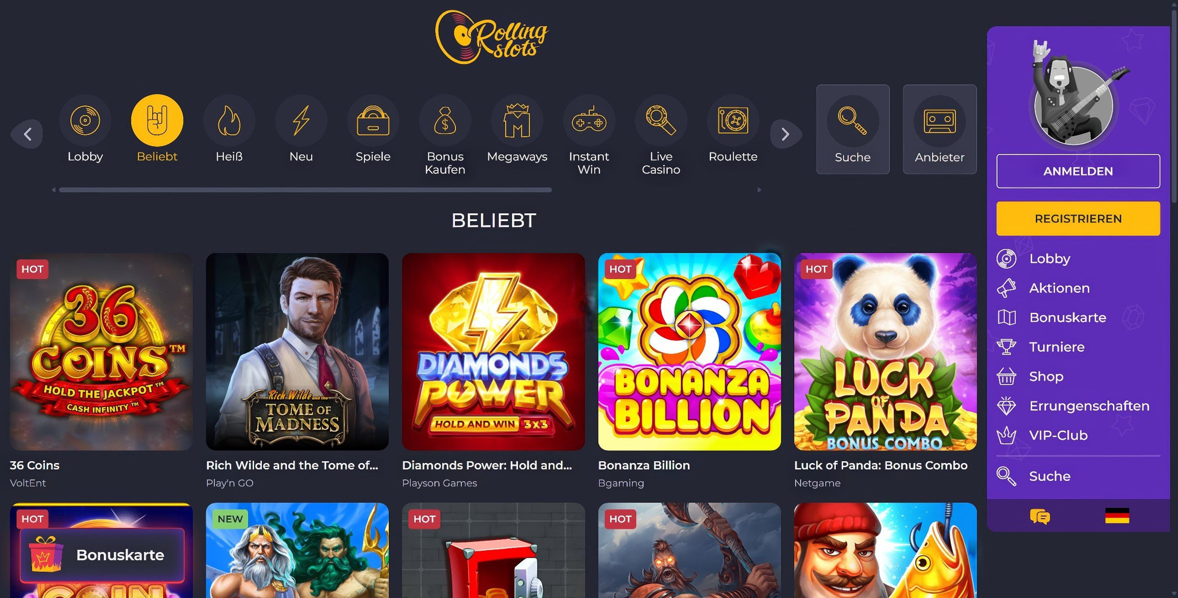 Rolling Slots desktop screenshot 2